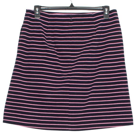 Talbots Womens Skirt Pockets Knee Length Back Zip Career Blue Pink Size 10 ID - Picture 4 of 4